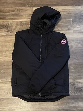 Men's Black Canada Goose Lodge Hoodie Jacket, Size Medium